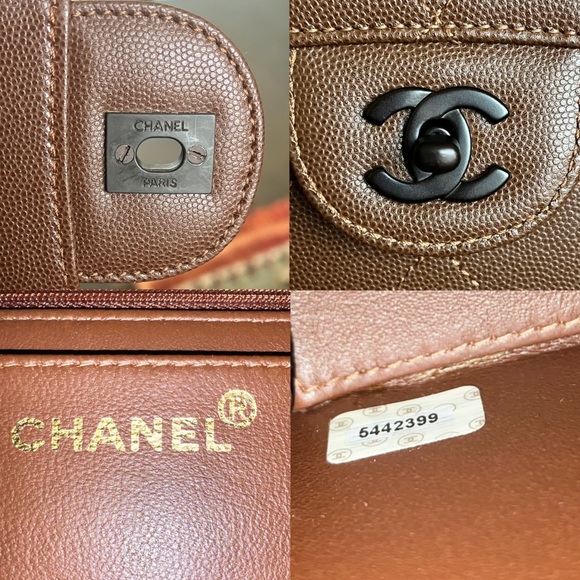 Chanel Classic Vintage Jumbo Brown Caviar Single Flap Bag - Picture 11 of 11